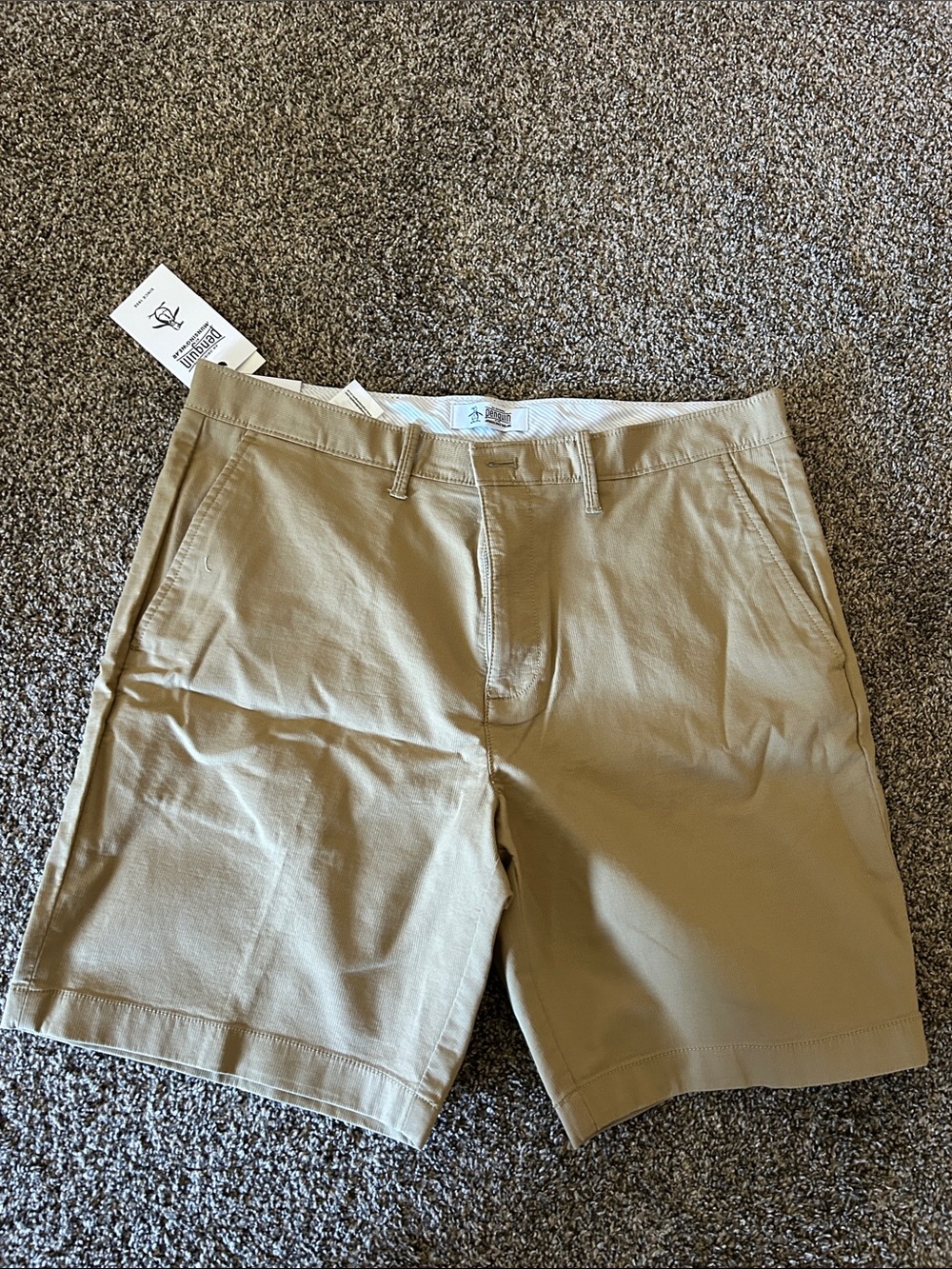 Men's Flat Front Chino Shorts — Tan